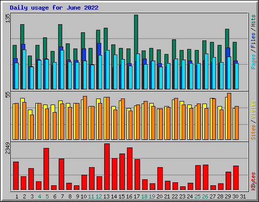 Daily usage for June 2022