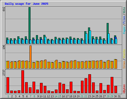 Daily usage for June 2025