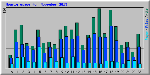 Hourly usage for November 2013