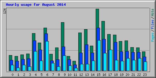 Hourly usage for August 2014