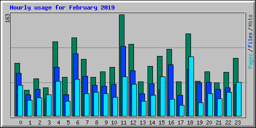 Hourly usage for February 2019