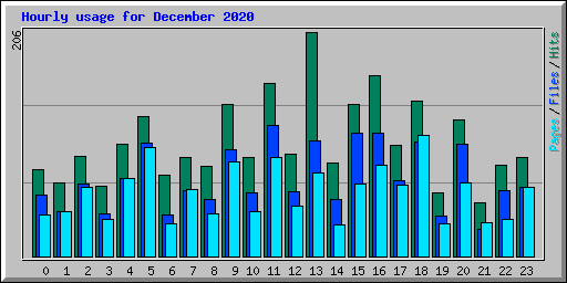 Hourly usage for December 2020