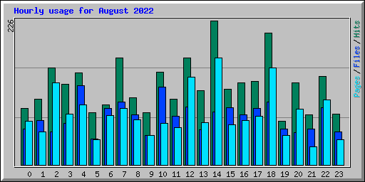 Hourly usage for August 2022