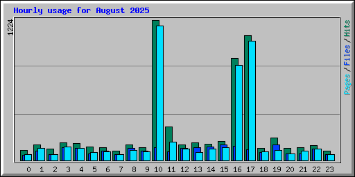Hourly usage for August 2025