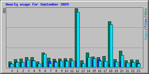 Hourly usage for September 2025